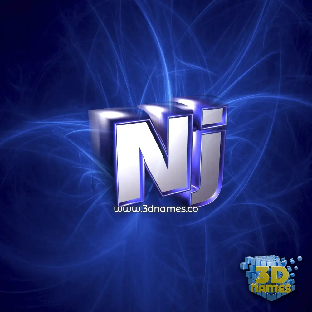 nj in Plasma style - 3D name wallpaper