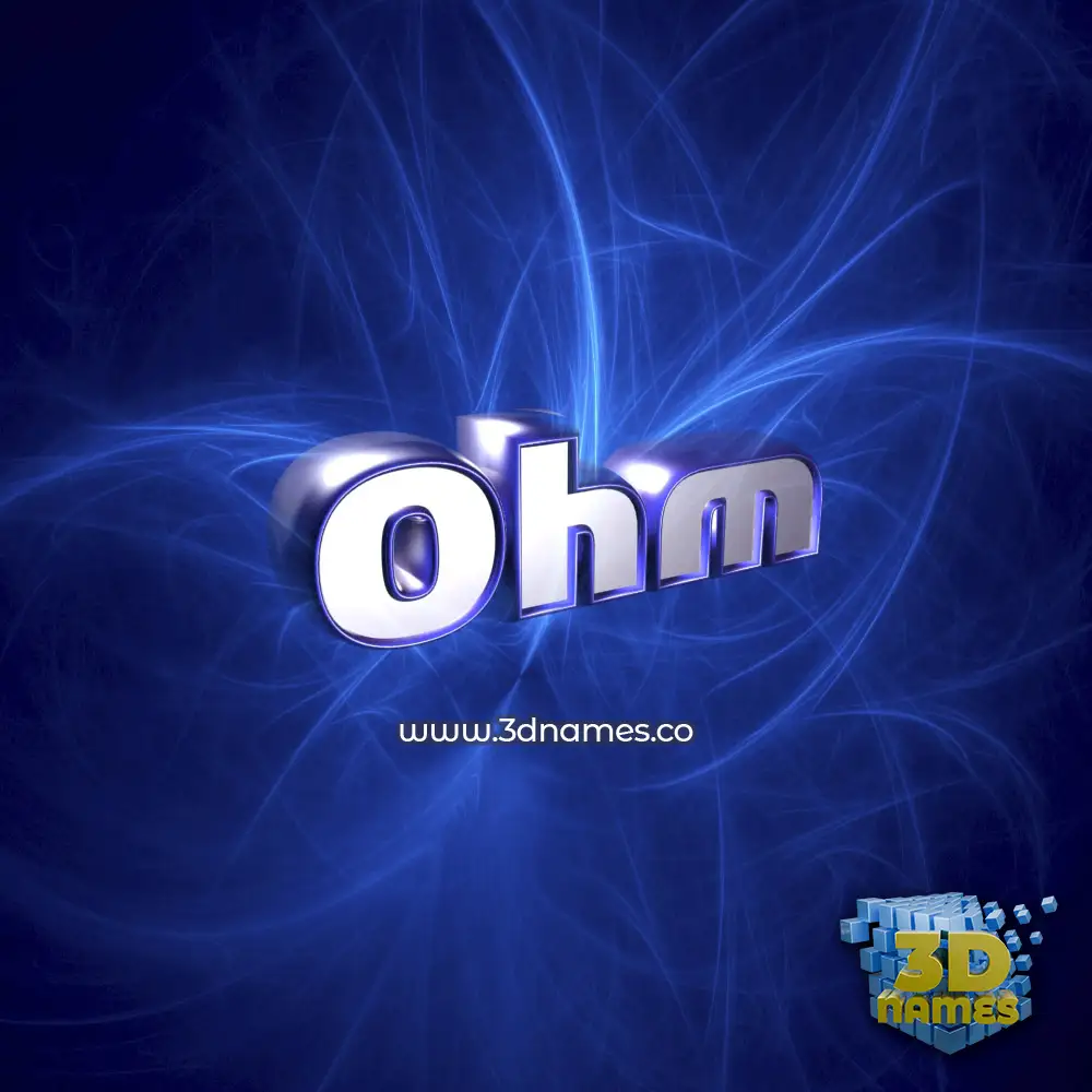 ohm in Plasma style - 3D name wallpaper