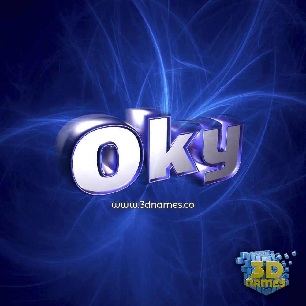 oky in Plasma style - 3D name wallpaper