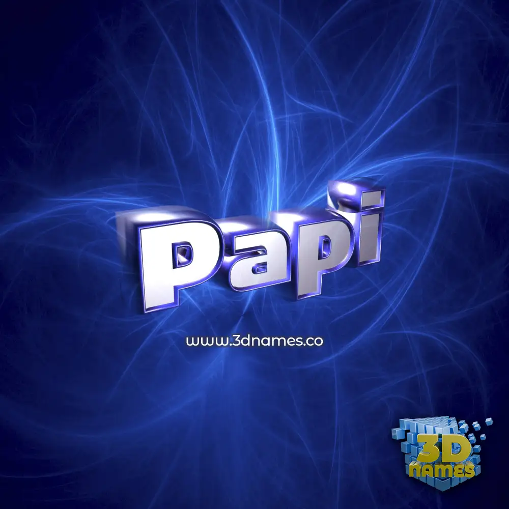 papi in Plasma style - 3D name wallpaper
