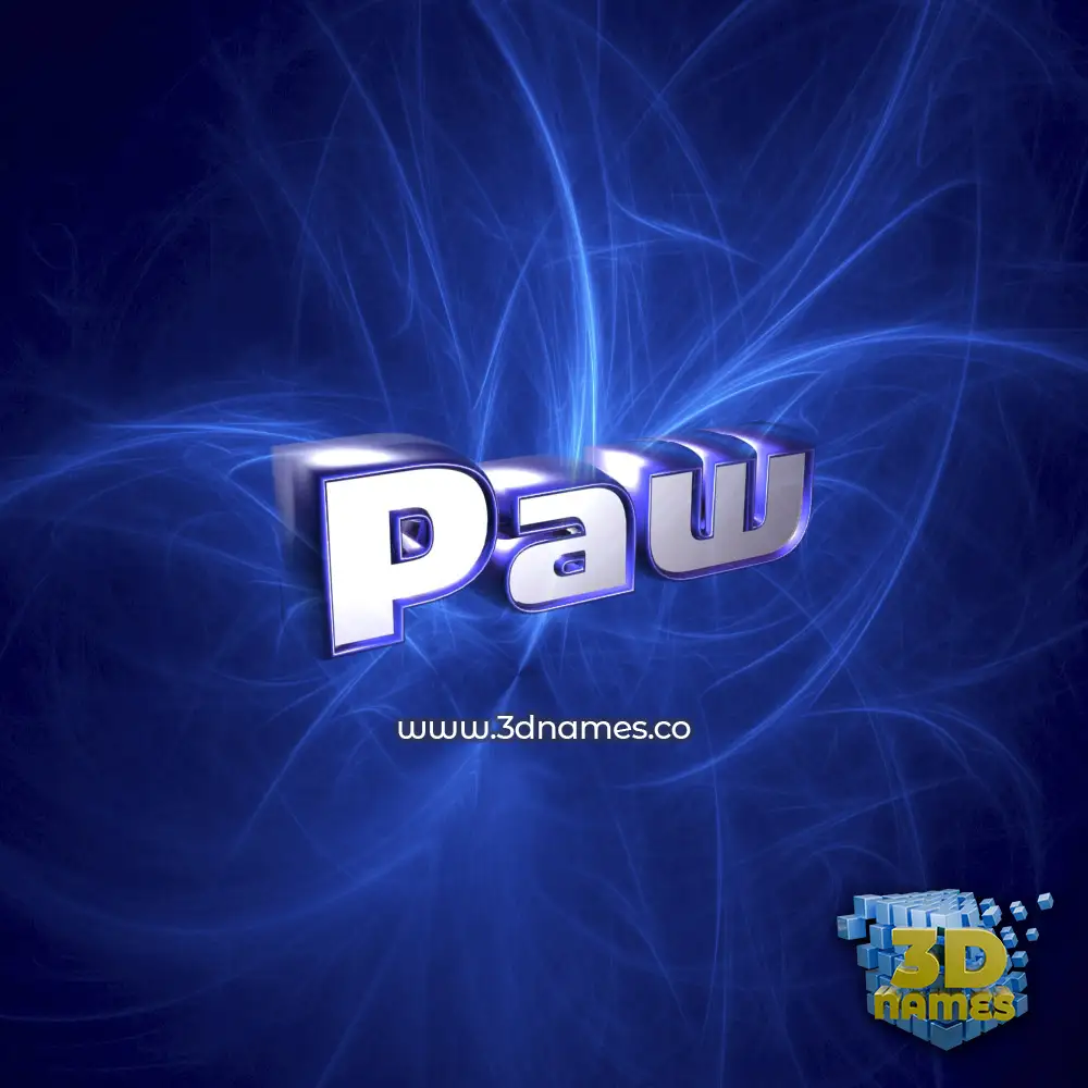 paw in Plasma style - 3D name wallpaper