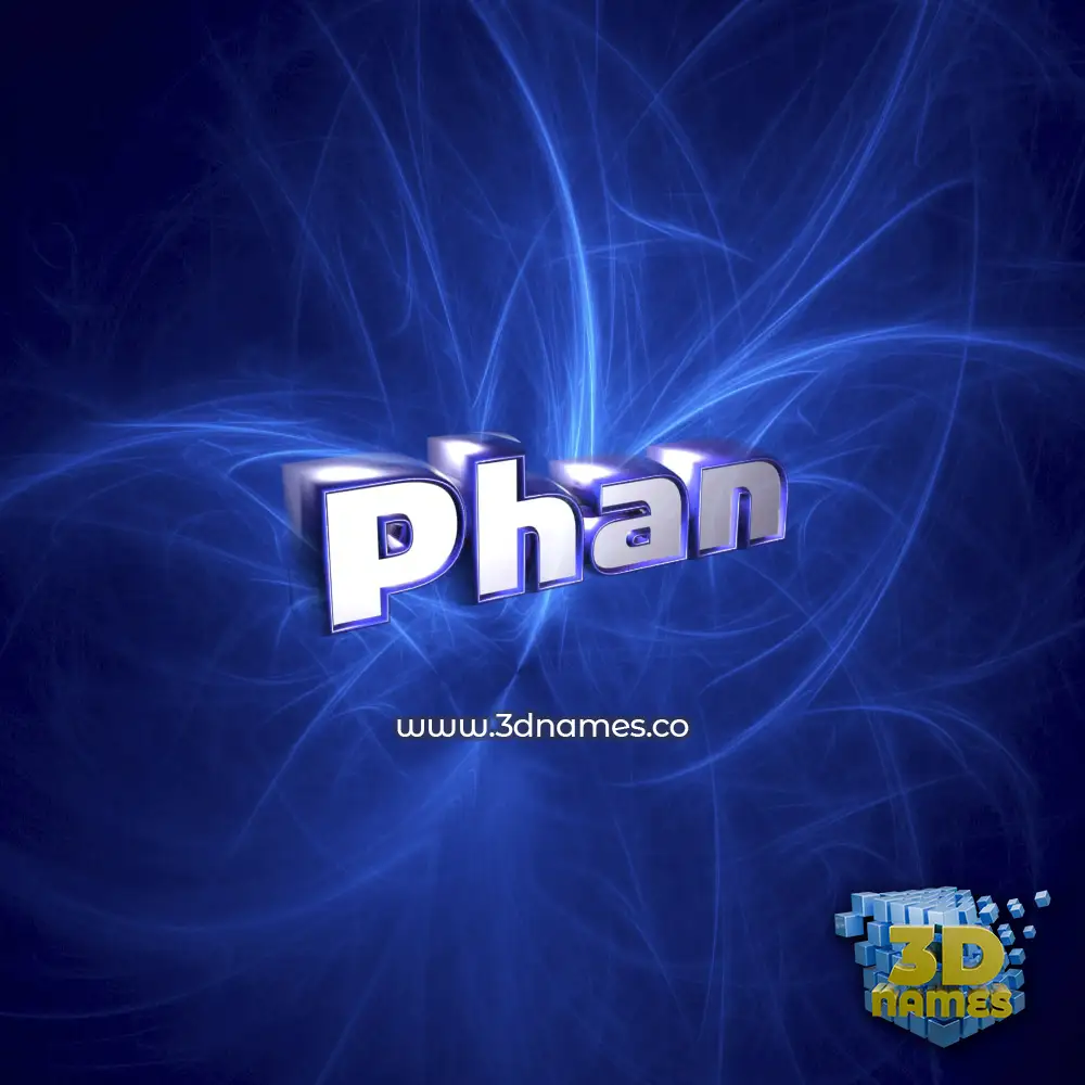 phan in Plasma style - 3D name wallpaper