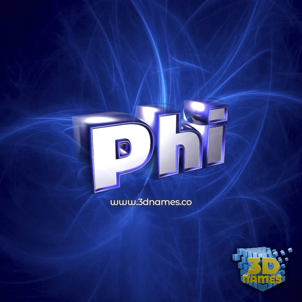 phi in Plasma style - 3D name wallpaper