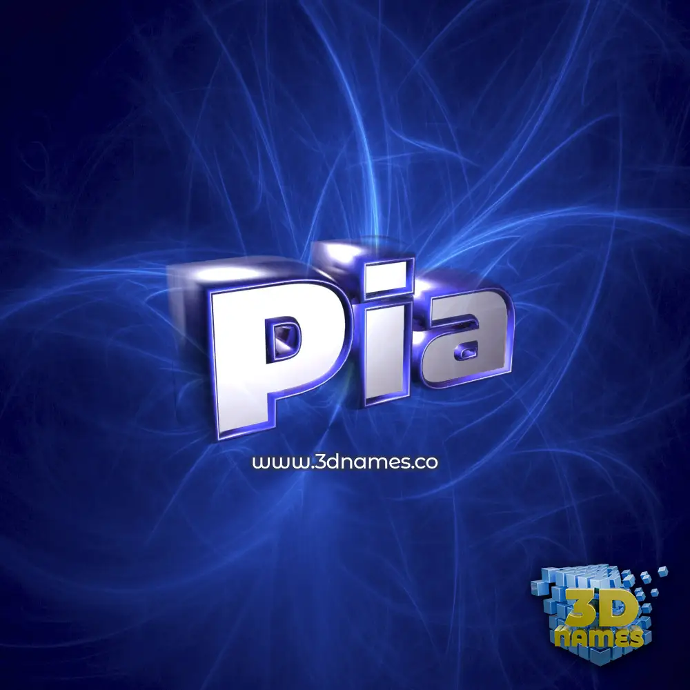 pia in Plasma style - 3D name wallpaper