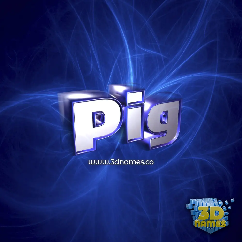 pig in Plasma style - 3D name wallpaper