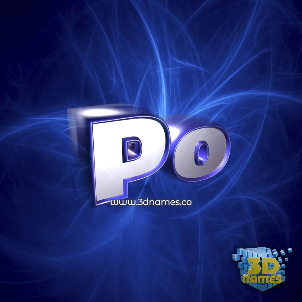 po in Plasma style - 3D name wallpaper
