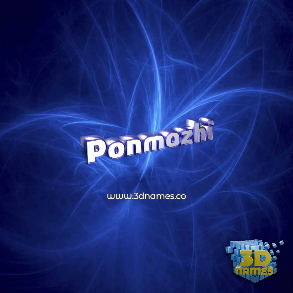 ponmozhi in Plasma style - 3D name wallpaper