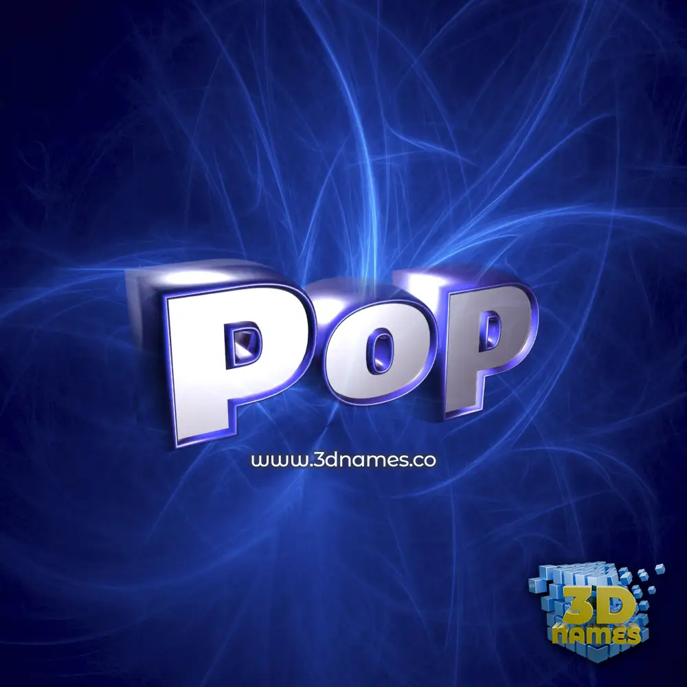 pop in Plasma style - 3D name wallpaper