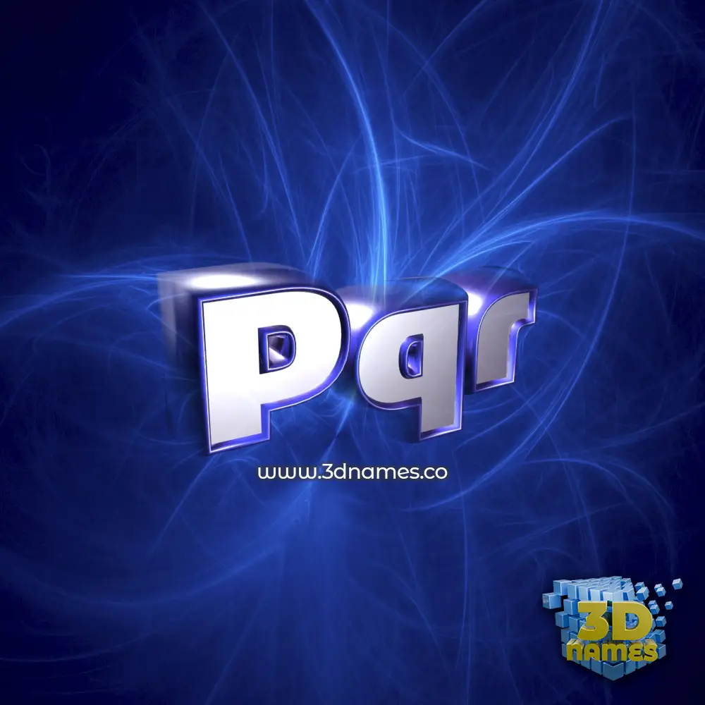 pqr in Plasma style - 3D name wallpaper