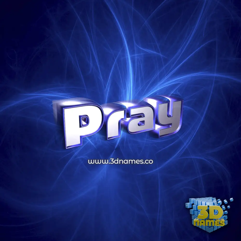 pray in Plasma style - 3D name wallpaper