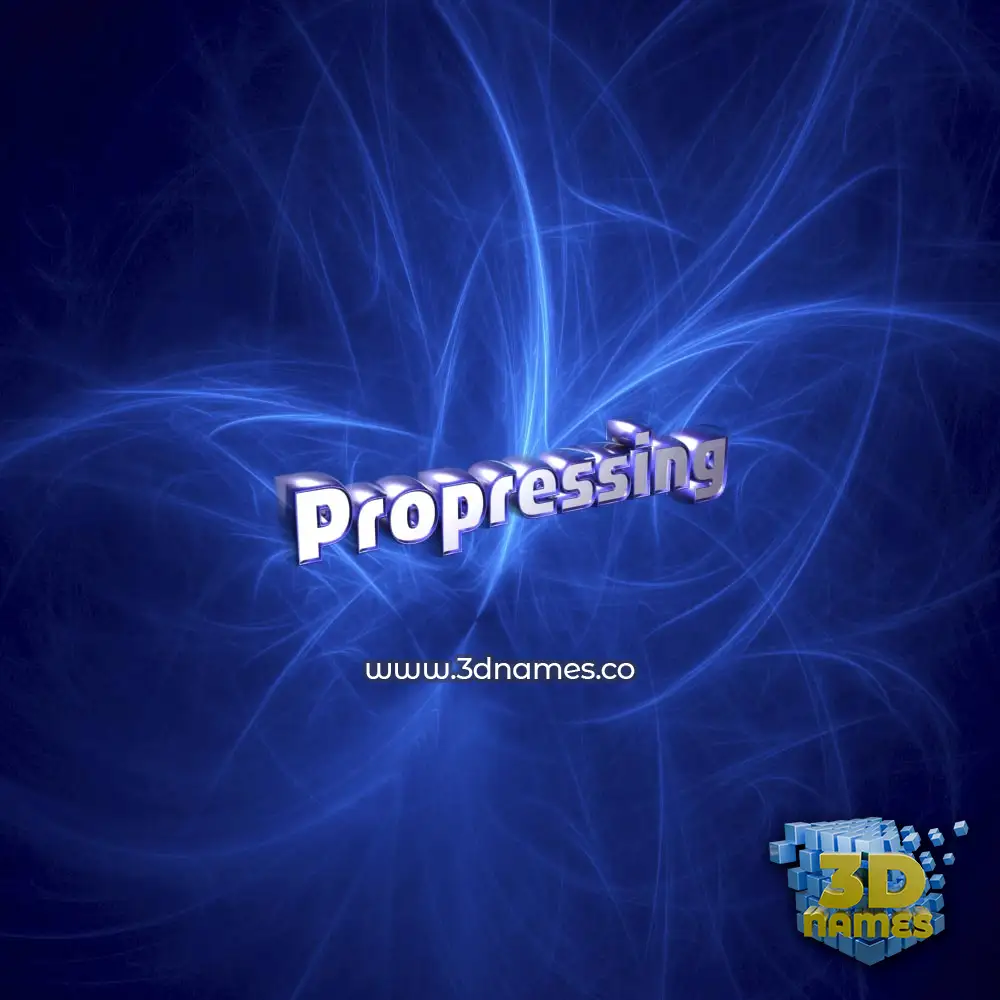 propressing in Plasma style - 3D name wallpaper
