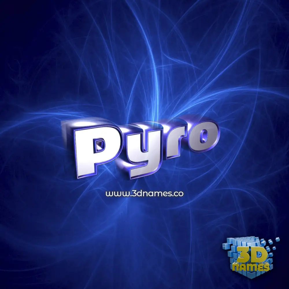 pyro in Plasma style - 3D name wallpaper