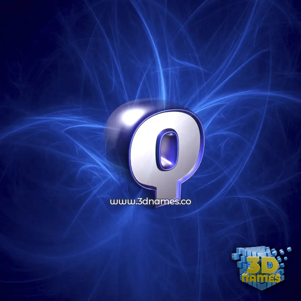 q in Plasma style - 3D name wallpaper