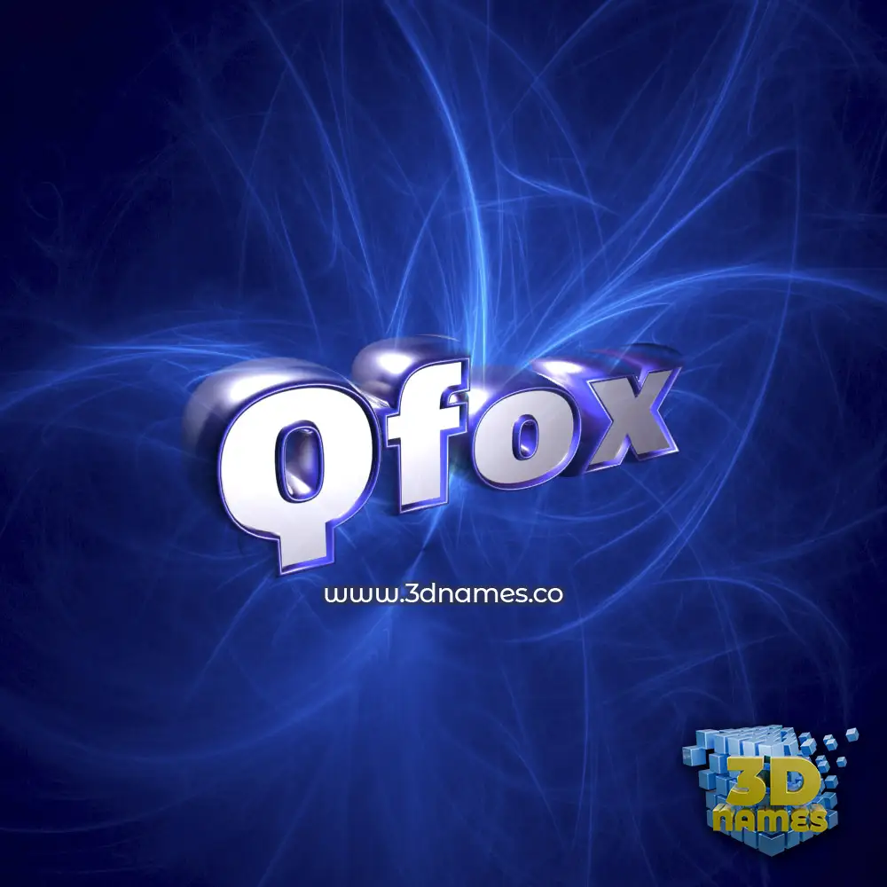 qfox in Plasma style - 3D name wallpaper