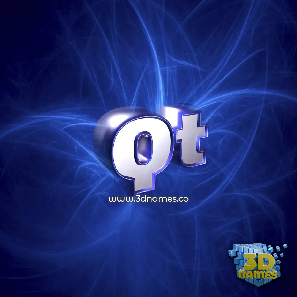 qt in Plasma style - 3D name wallpaper