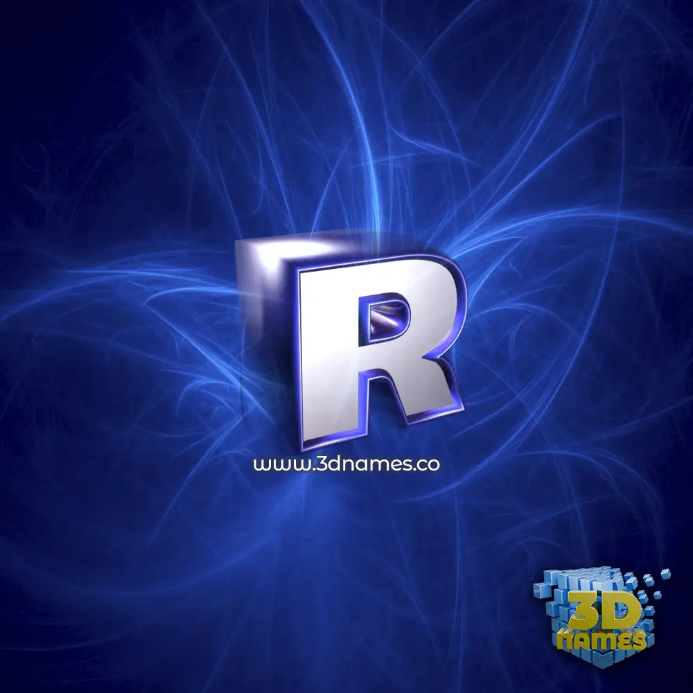 r in Plasma style - 3D name wallpaper