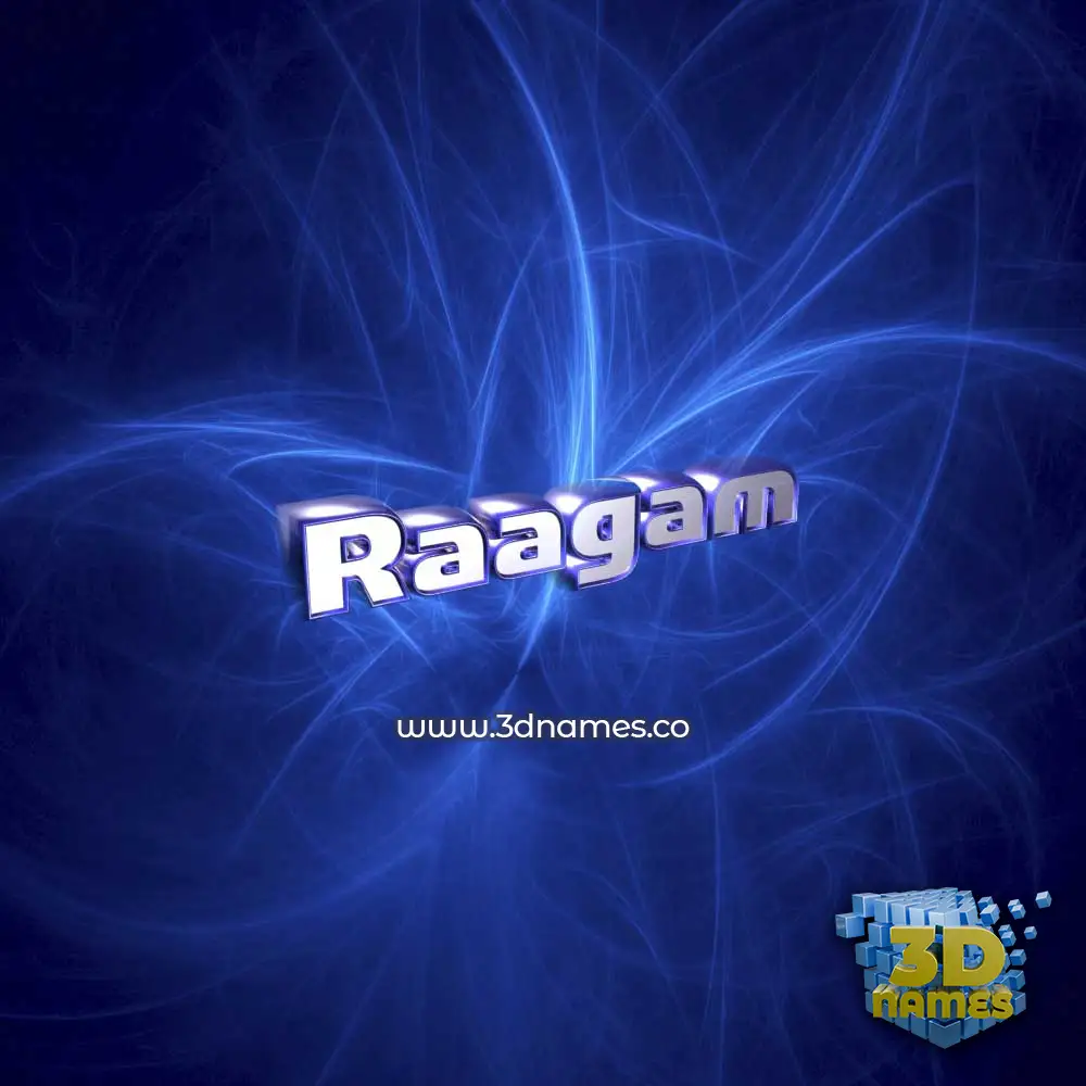 raagam in Plasma style - 3D name wallpaper