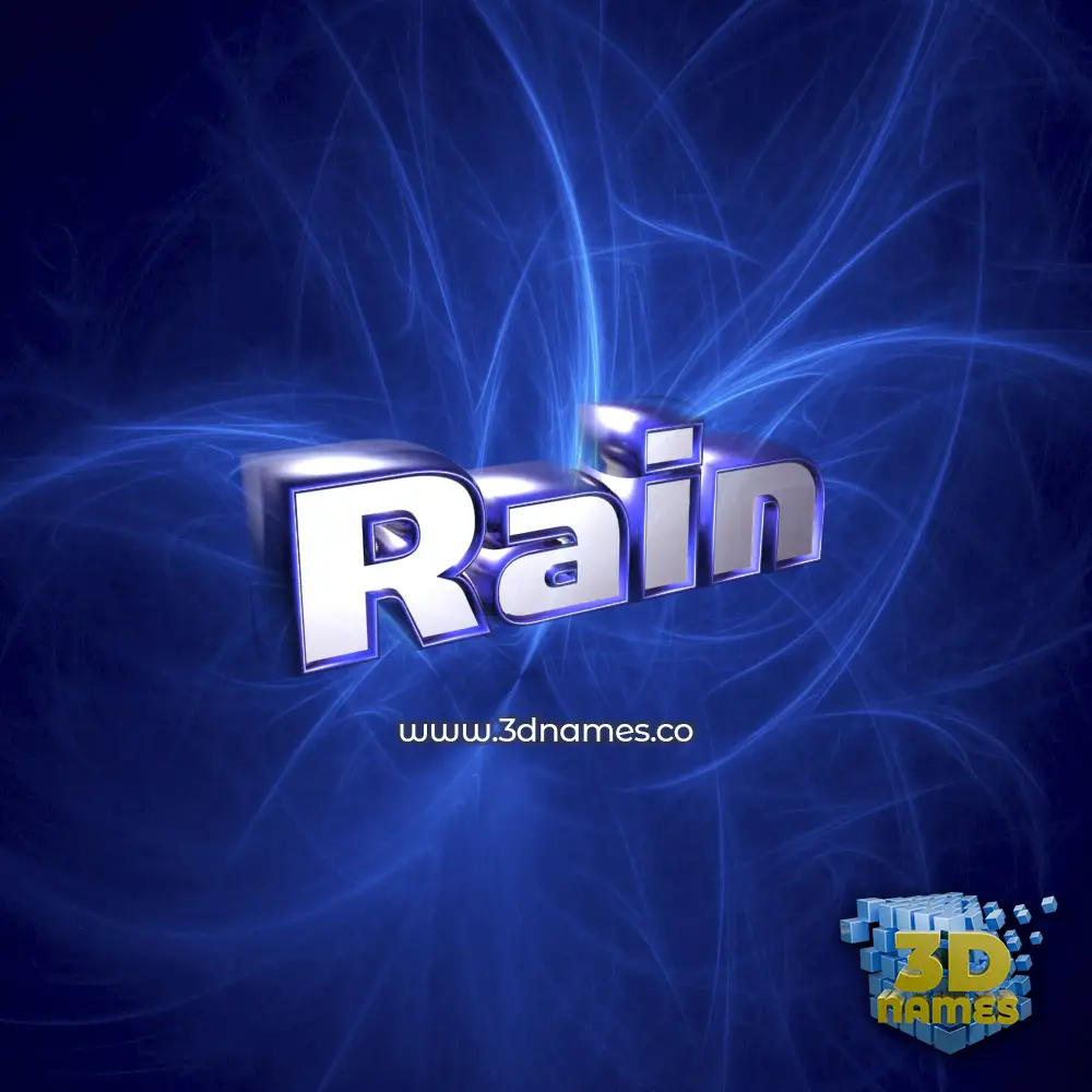 rain in Plasma style - 3D name wallpaper