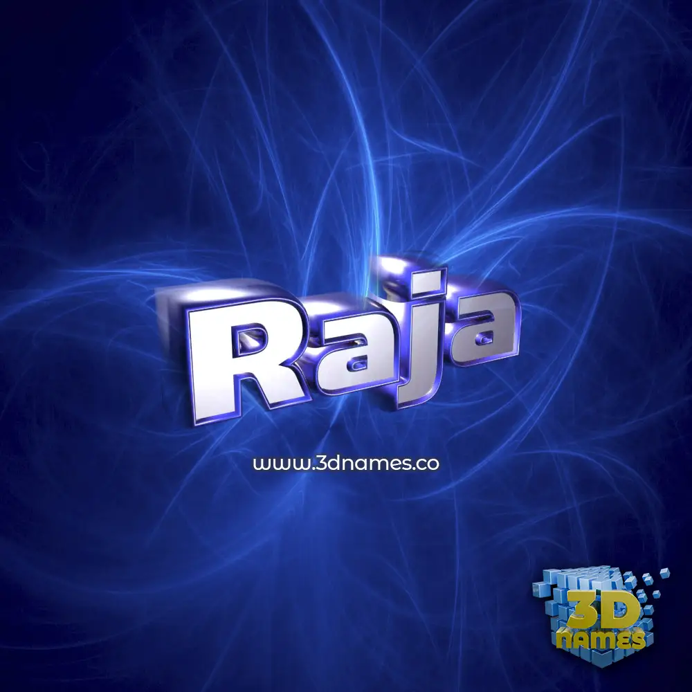 raja in Plasma style - 3D name wallpaper
