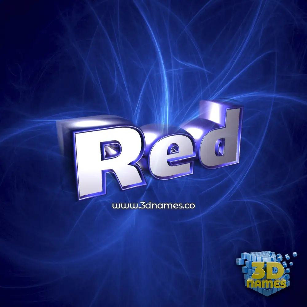 red in Plasma style - 3D name wallpaper