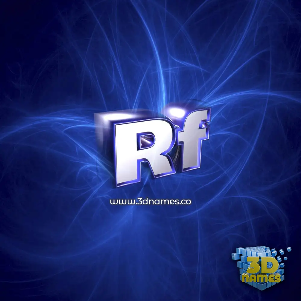 rf in Plasma style - 3D name wallpaper