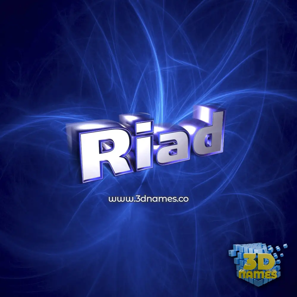 riad in Plasma style - 3D name wallpaper