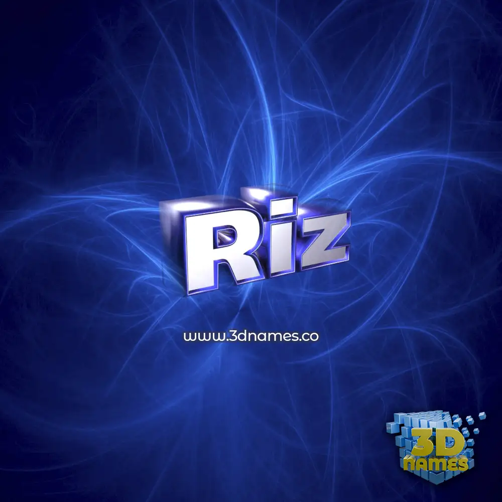 riz in Plasma style - 3D name wallpaper