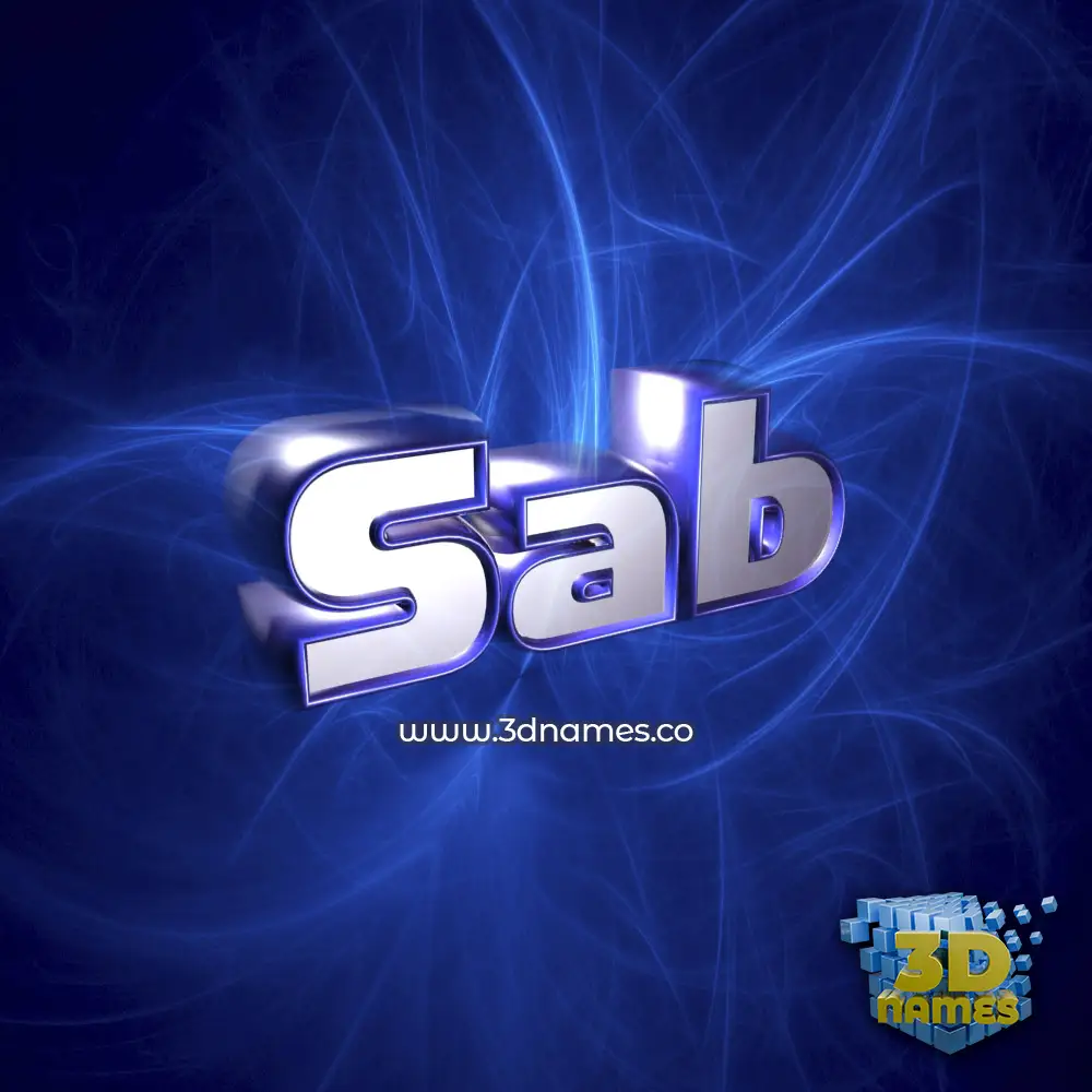 sab in Plasma style - 3D name wallpaper