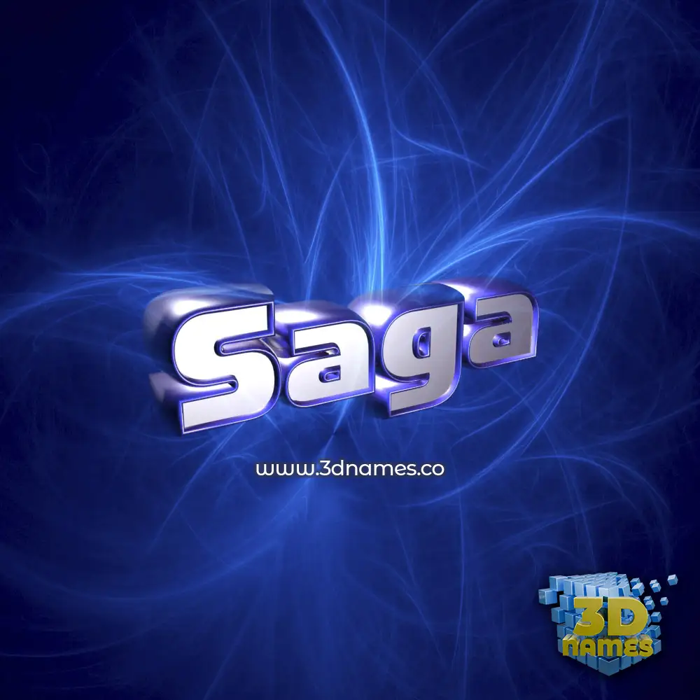 saga in Plasma style - 3D name wallpaper