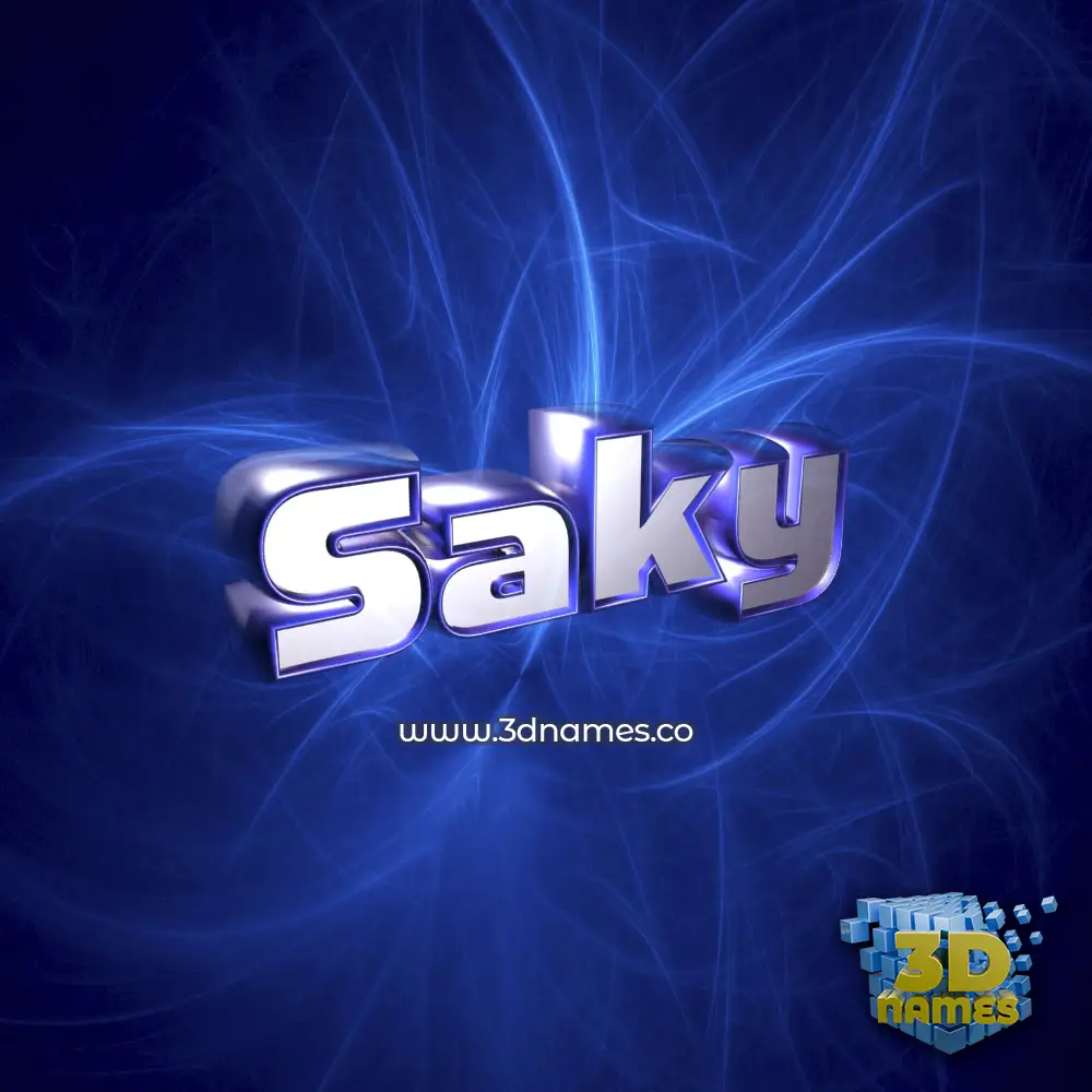 saky in Plasma style - 3D name wallpaper