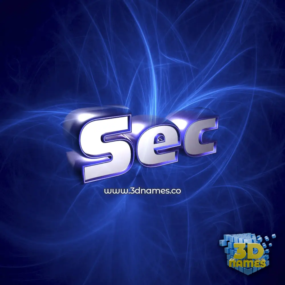 sec in Plasma style - 3D name wallpaper