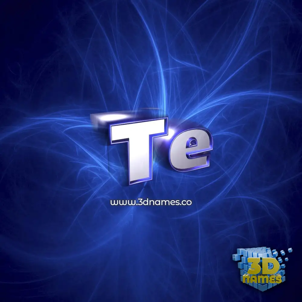 te in Plasma style - 3D name wallpaper