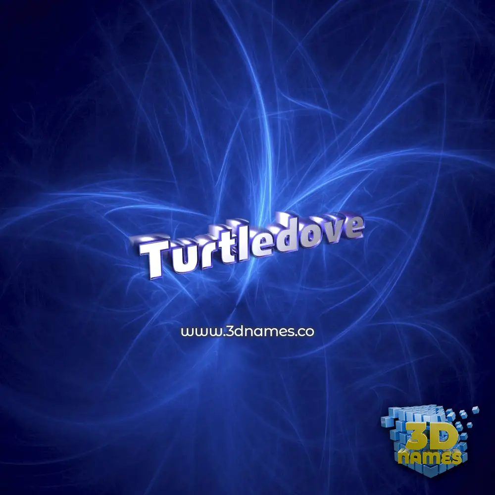 turtledove in Plasma style - 3D name wallpaper