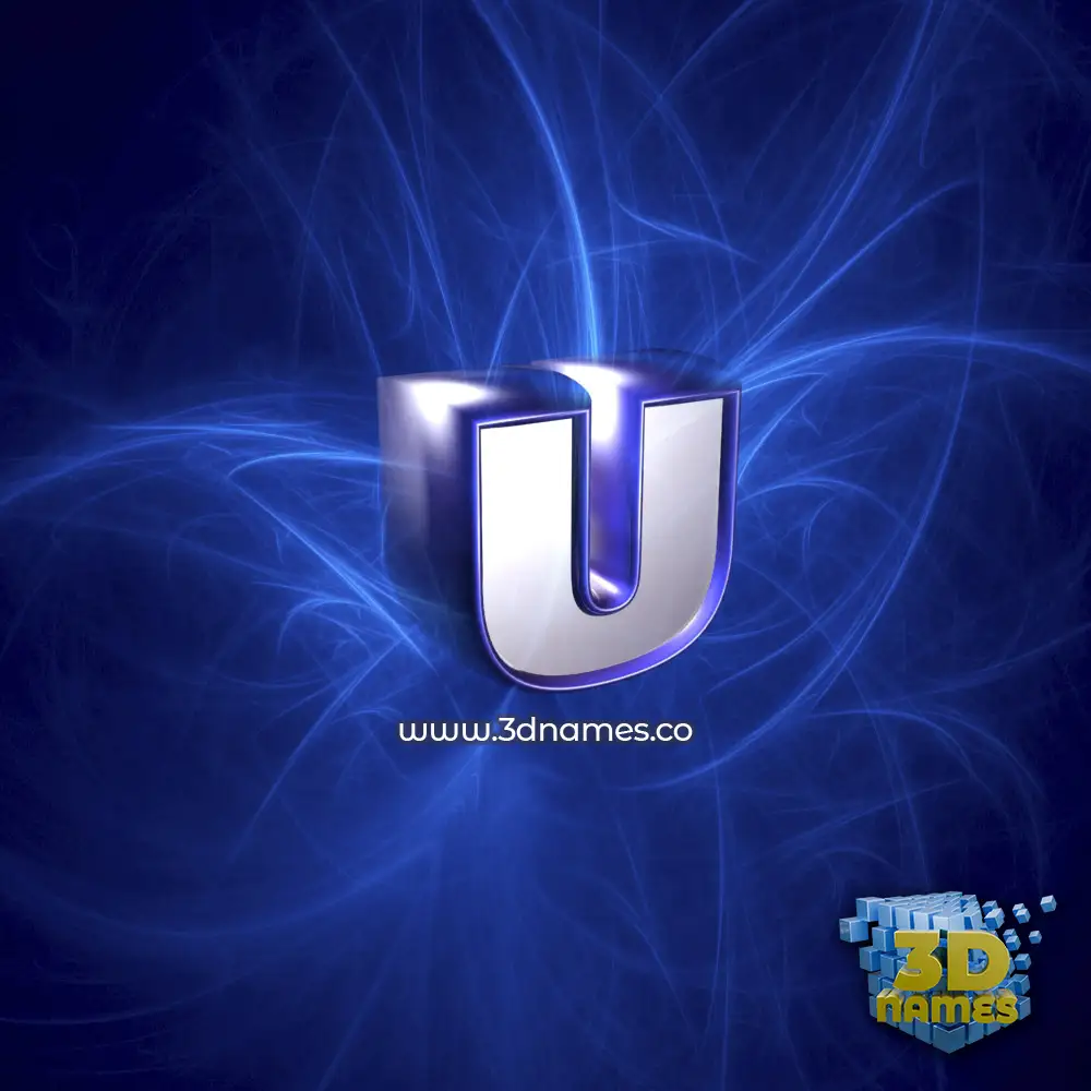 u in Plasma style - 3D name wallpaper