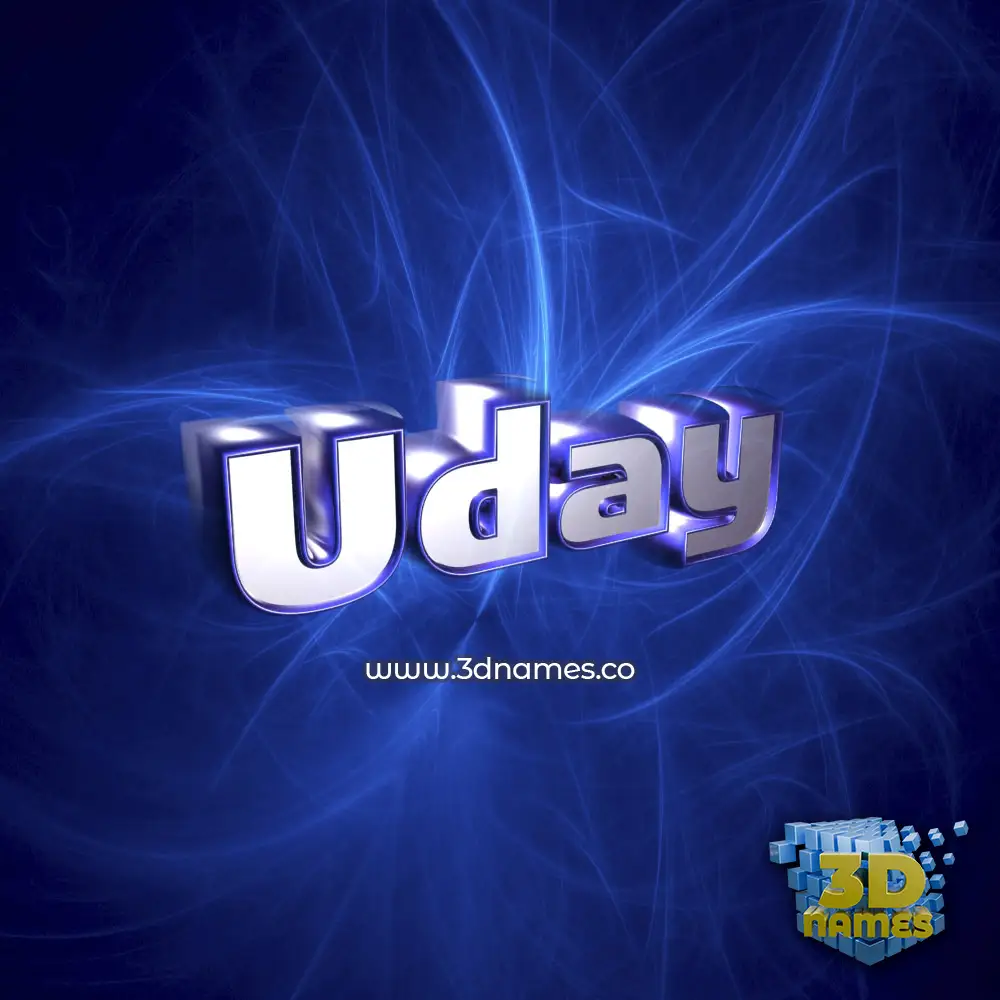 uday in Plasma style - 3D name wallpaper