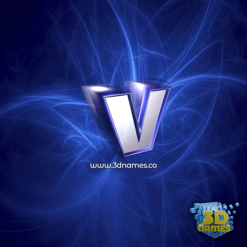 v in Plasma style - 3D name wallpaper