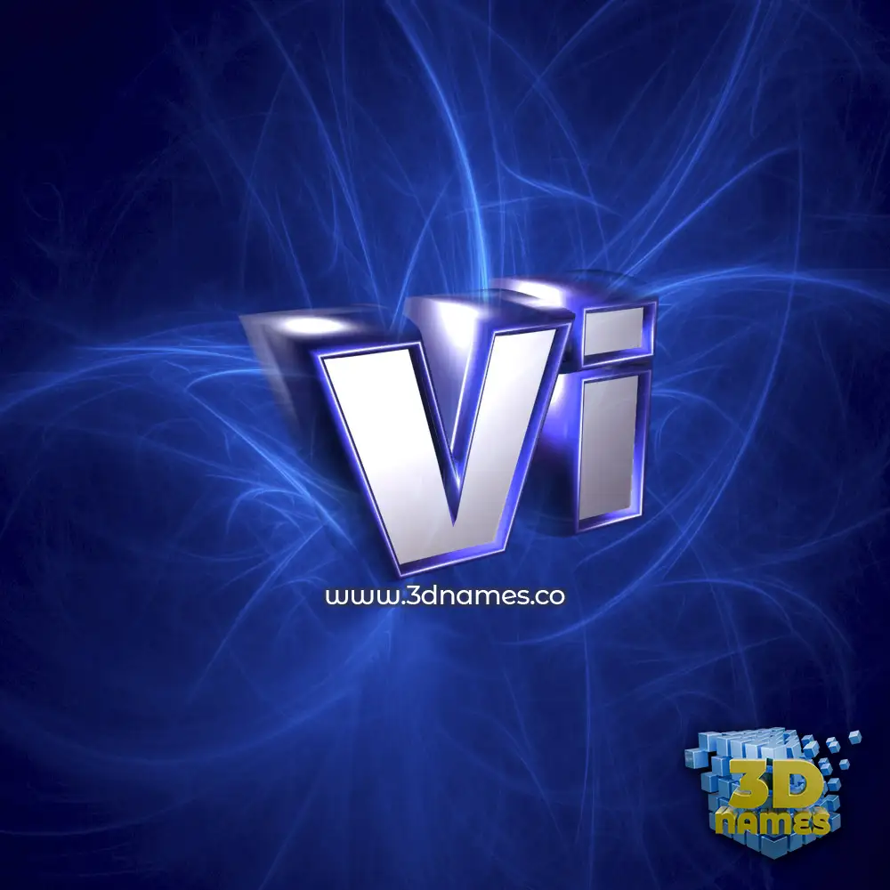 vi in Plasma style - 3D name wallpaper