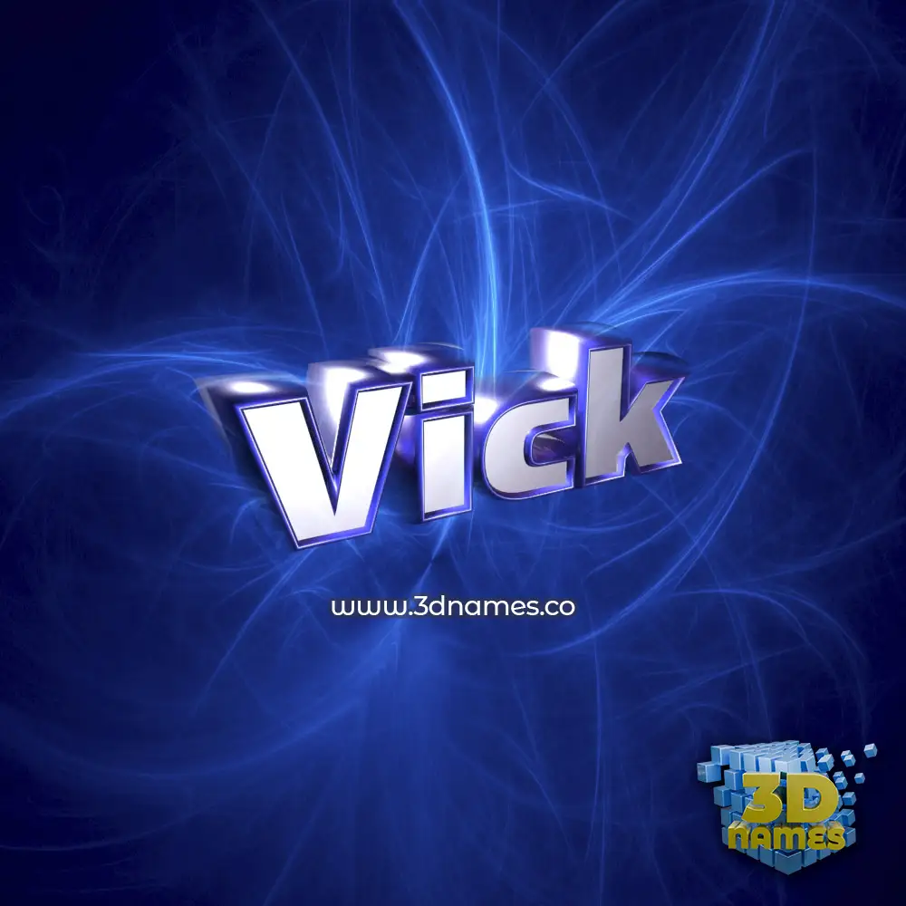 vick in Plasma style - 3D name wallpaper