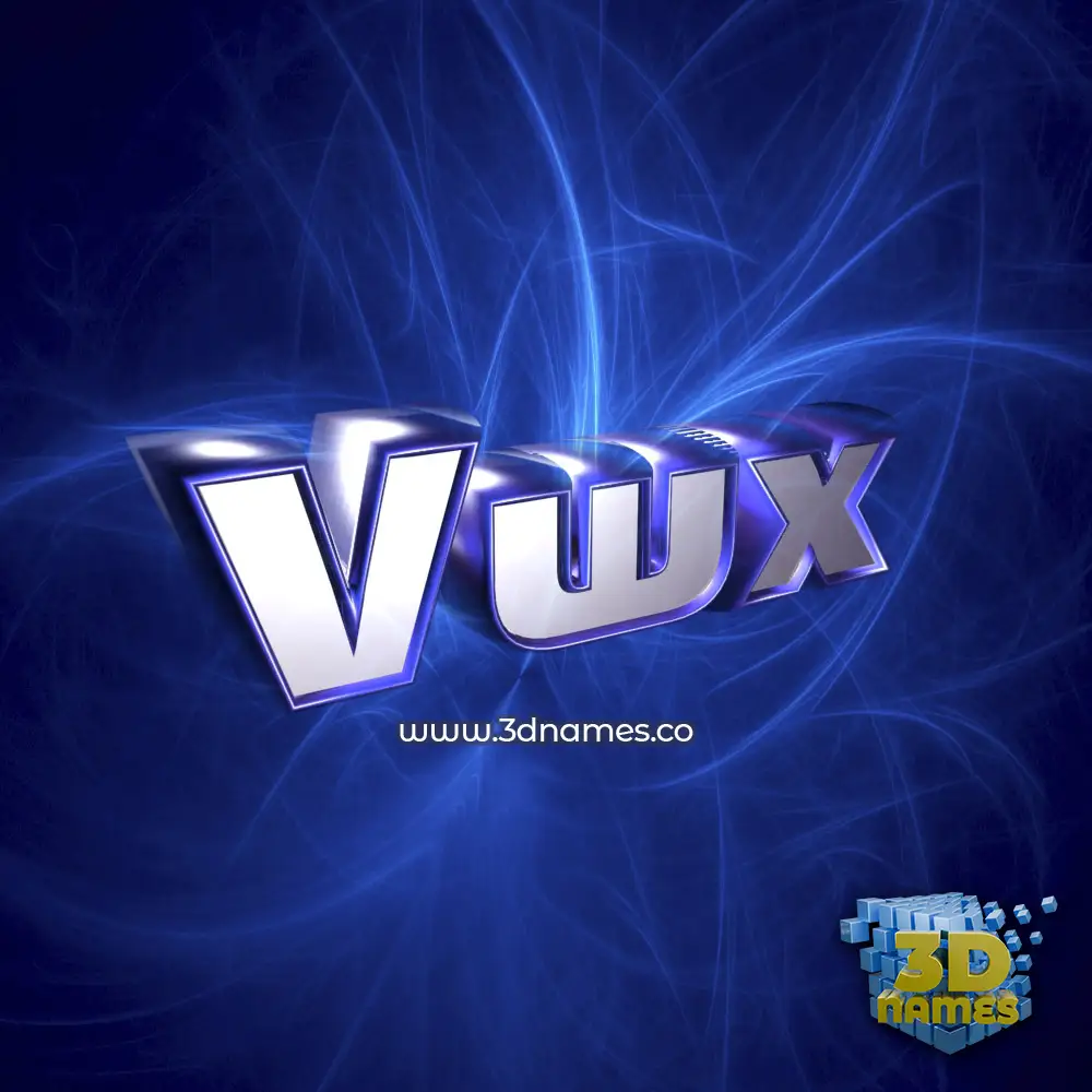 vwx in Plasma style - 3D name wallpaper