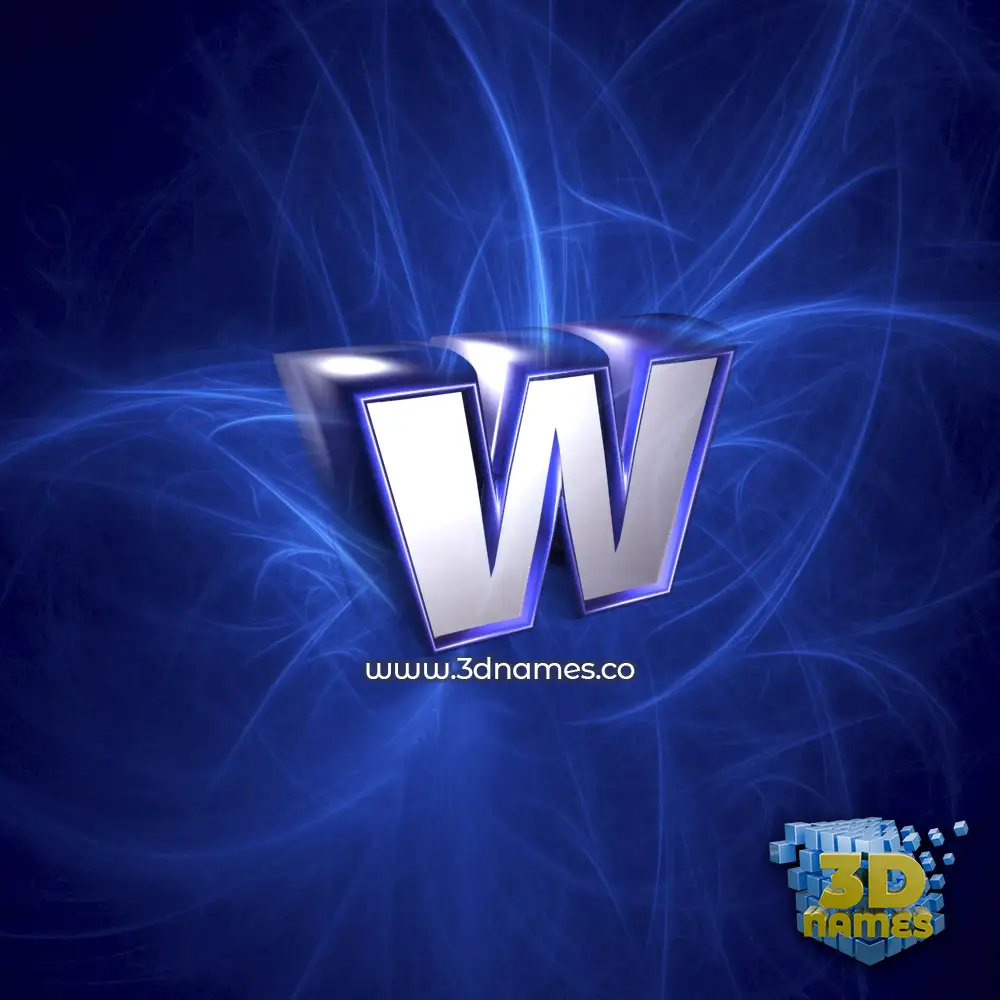 w in Plasma style - 3D name wallpaper