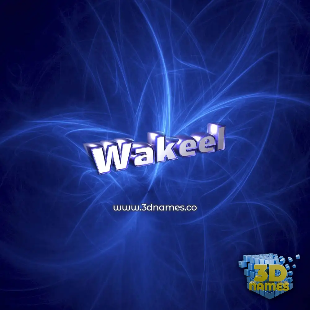 wakeel in Plasma style - 3D name wallpaper