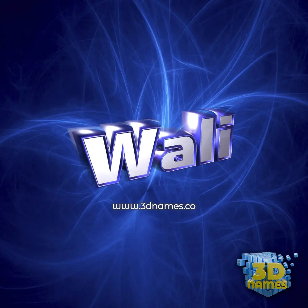 wali in Plasma style - 3D name wallpaper