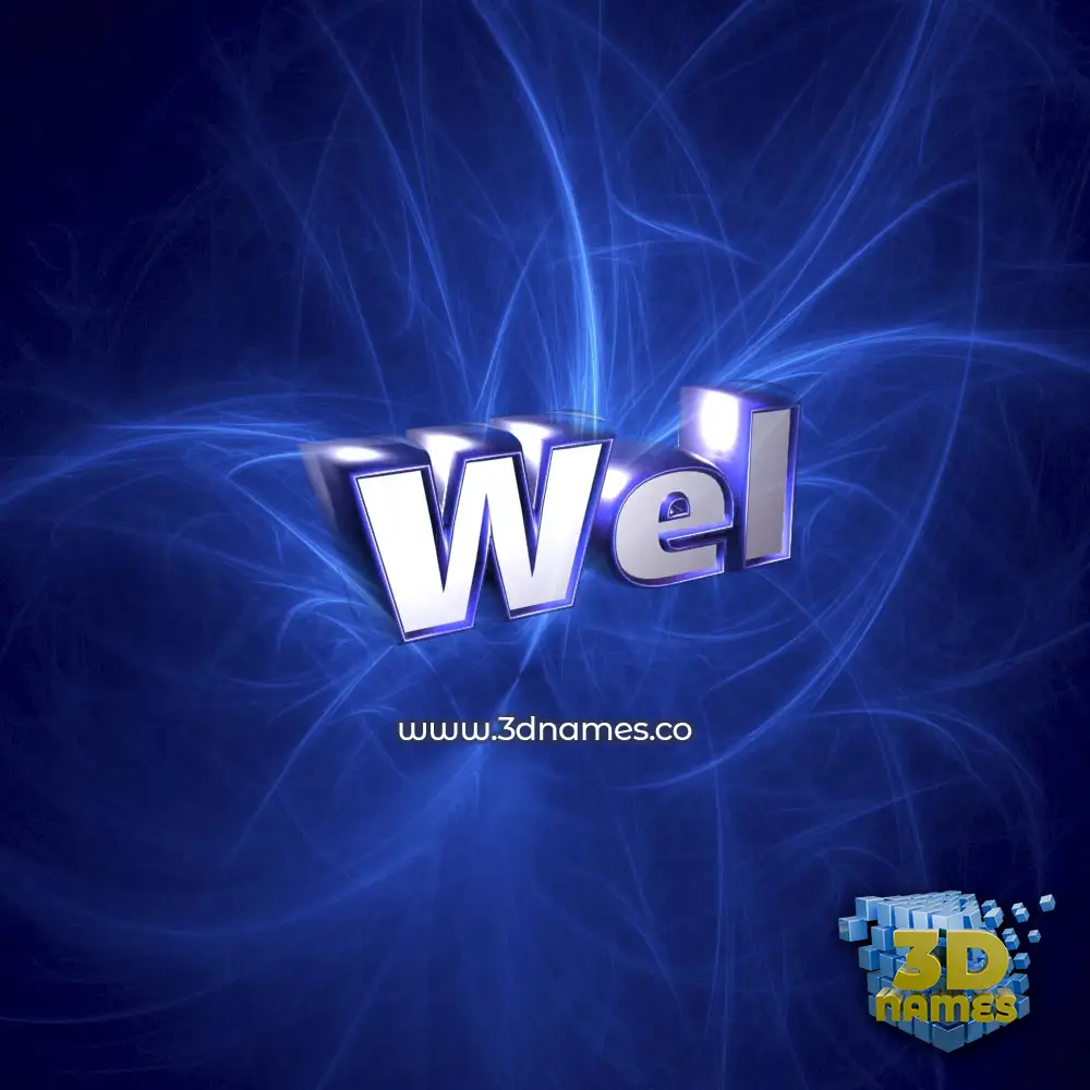 wel in Plasma style - 3D name wallpaper