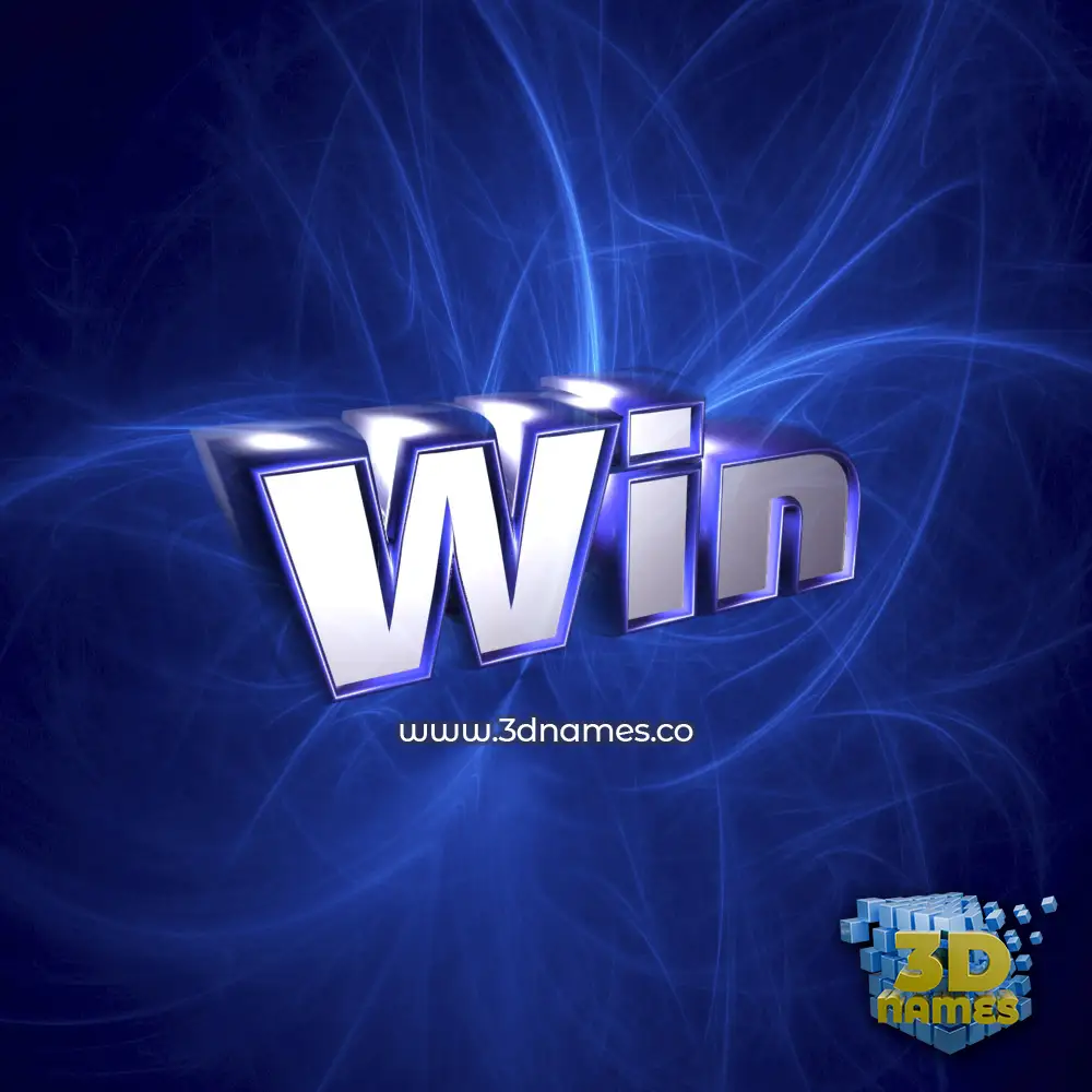 win in Plasma style - 3D name wallpaper