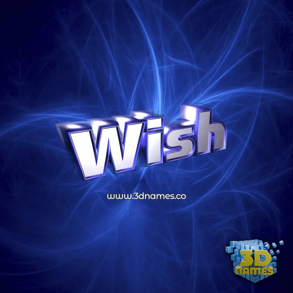 wish in Plasma style - 3D name wallpaper