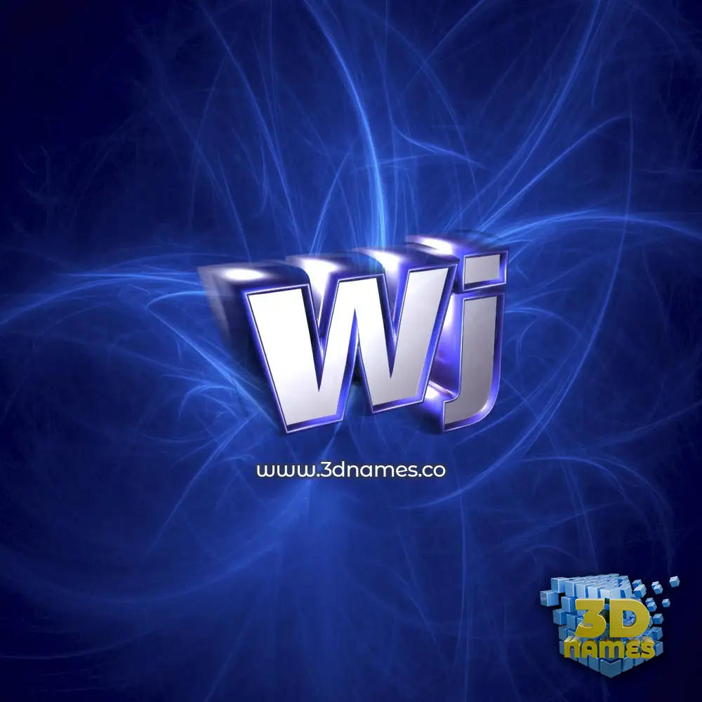 wj in Plasma style - 3D name wallpaper