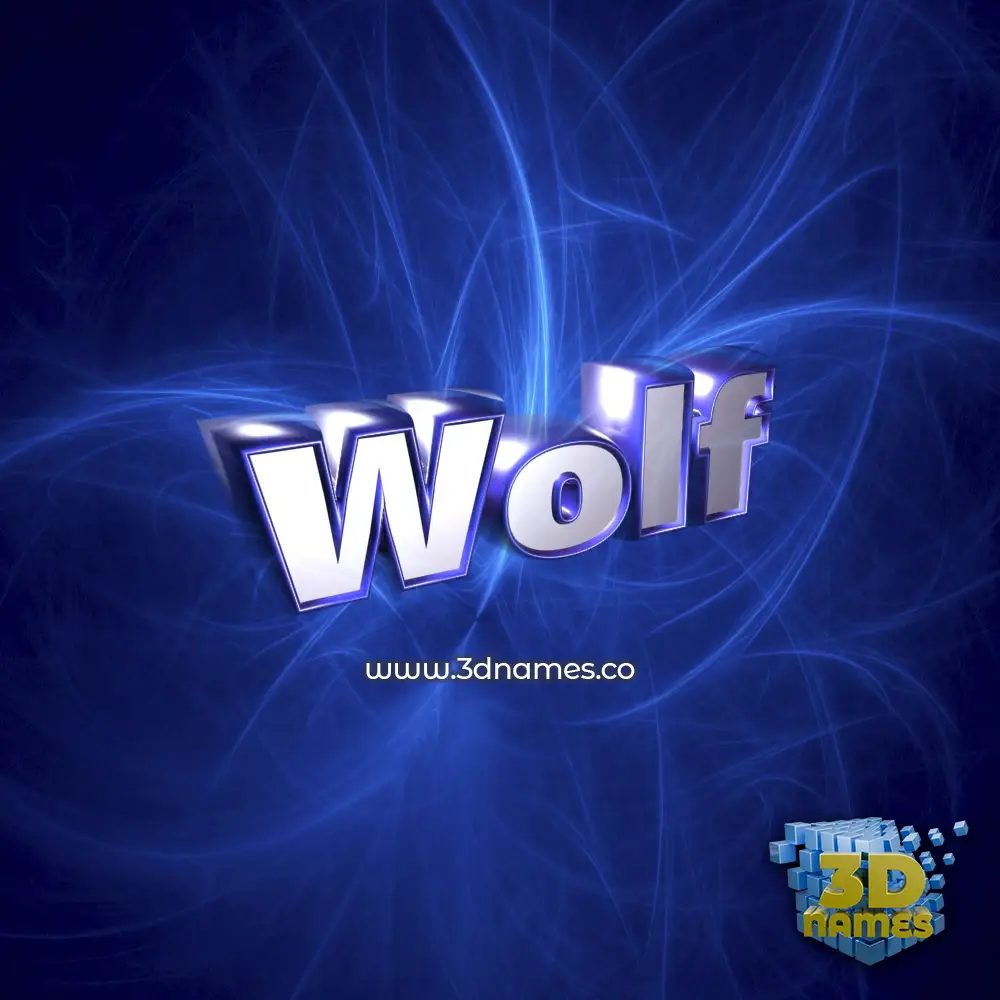 wolf in Plasma style - 3D name wallpaper