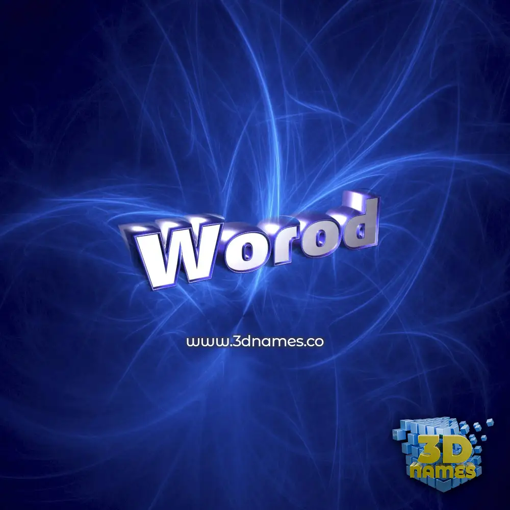 worod in Plasma style - 3D name wallpaper