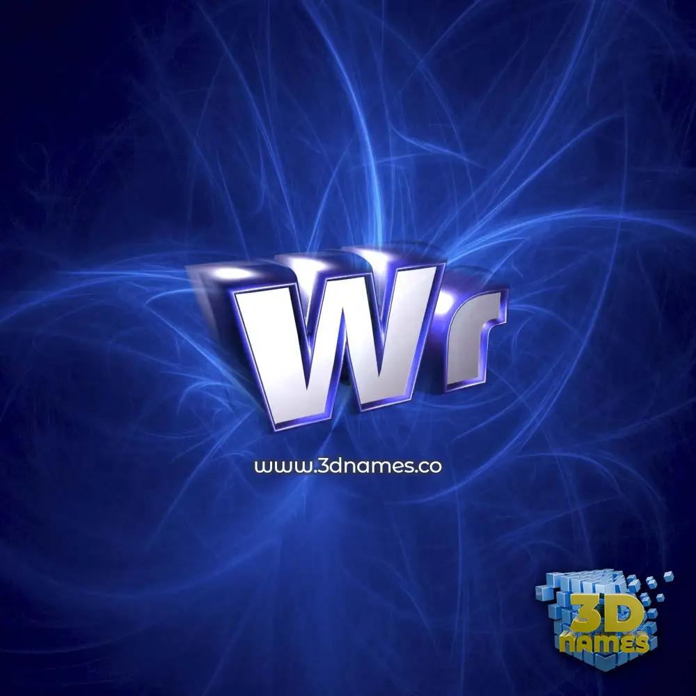 wr in Plasma style - 3D name wallpaper