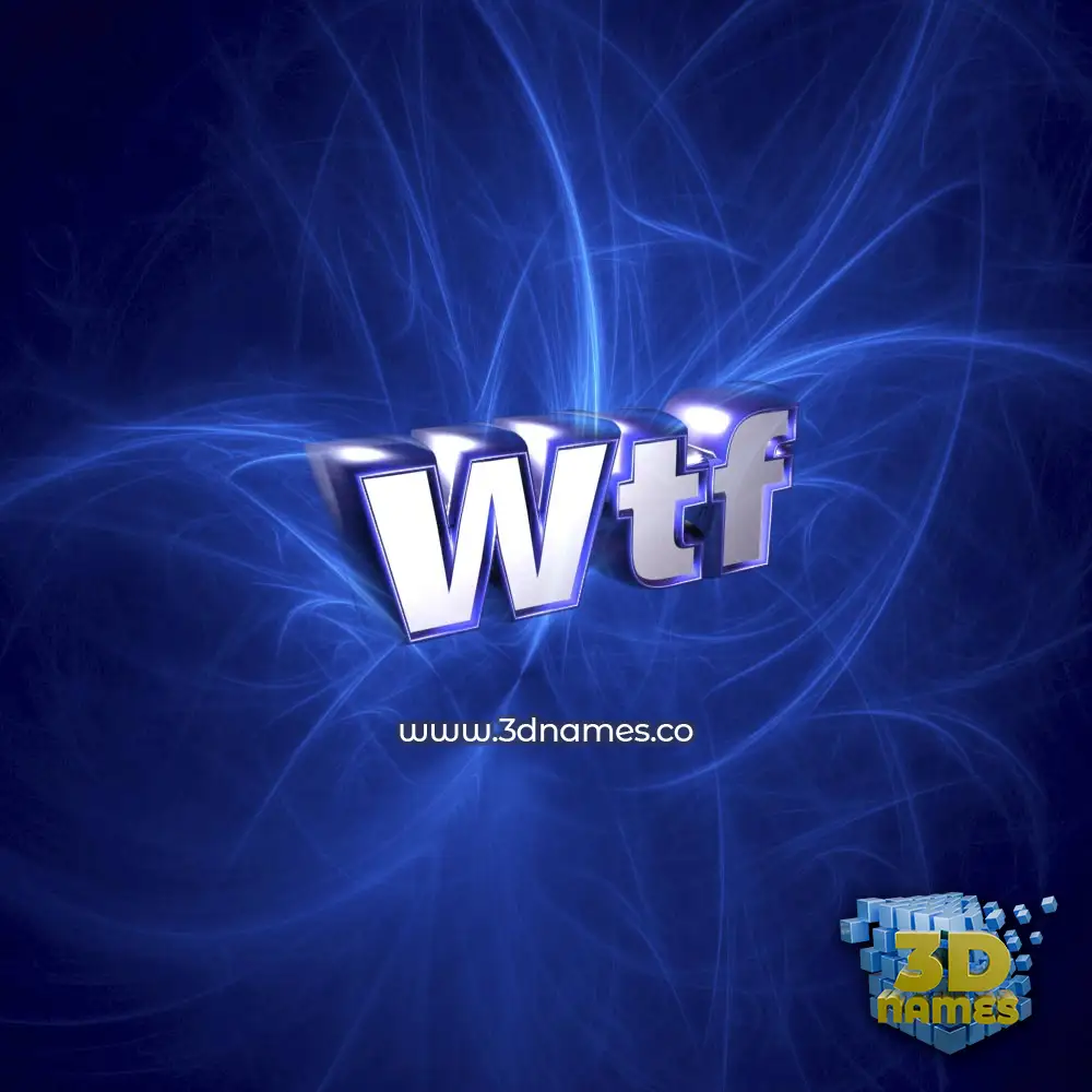 wtf in Plasma style - 3D name wallpaper